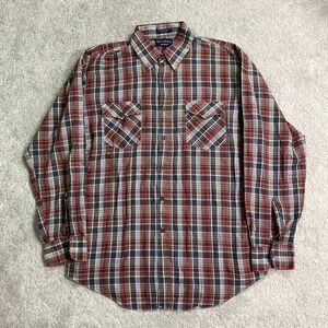 Vintage Big Yank Plaid Button Down Shirt Long Sleeve‎ Sanforized Mens Large 80s